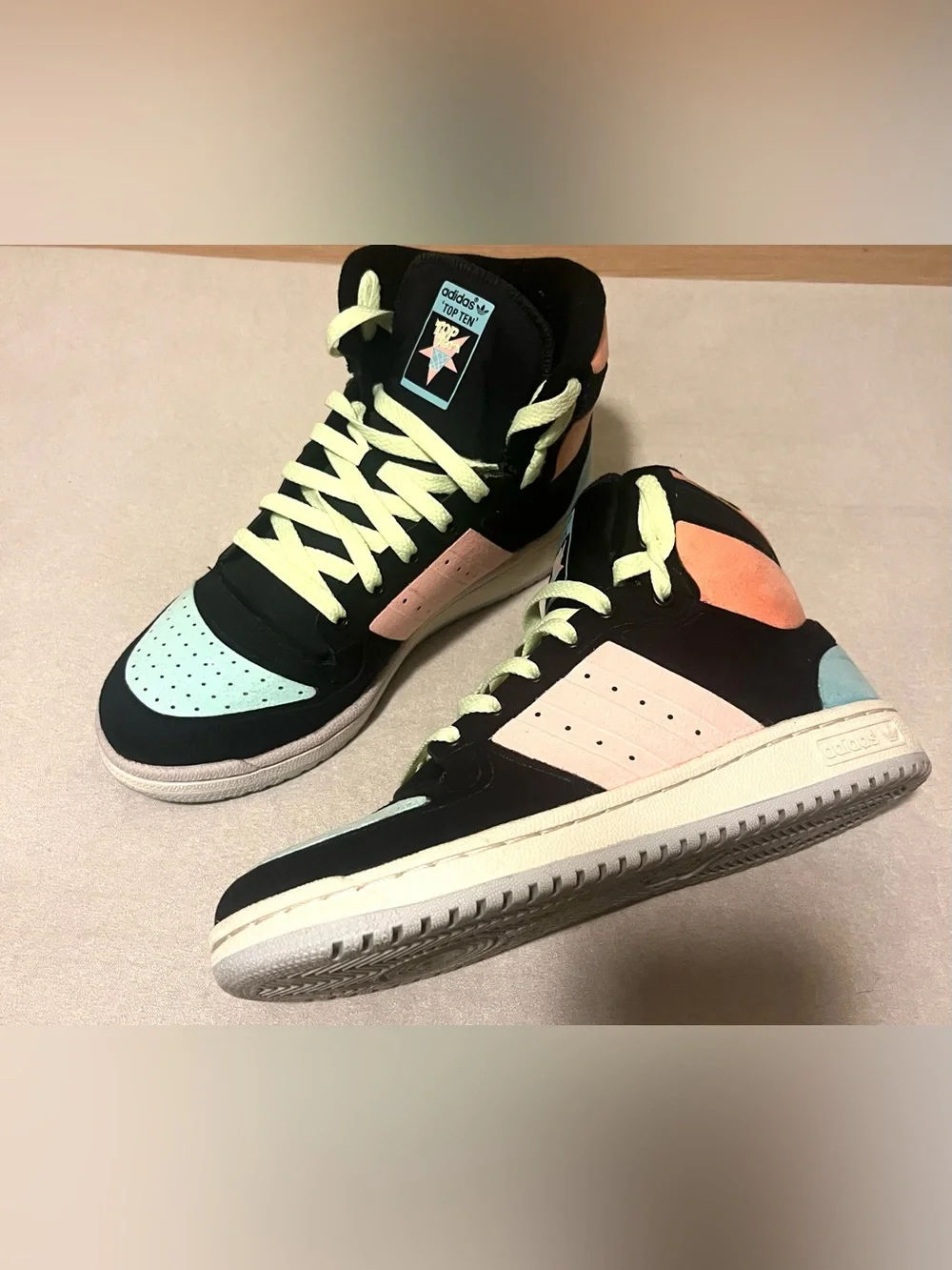 Adidas Top Ten RB High Top Unisex Sneakers Multicolor Black Pink Blue Neon Size